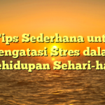 5 Tips Sederhana untuk Mengatasi Stres dalam Kehidupan Sehari-hari