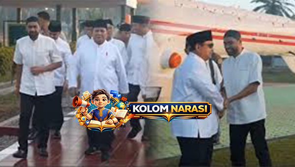 Turun Helikopter, Salat Ied, Peluk Gubernur Prabowo Sambangi Aceh Tamiang