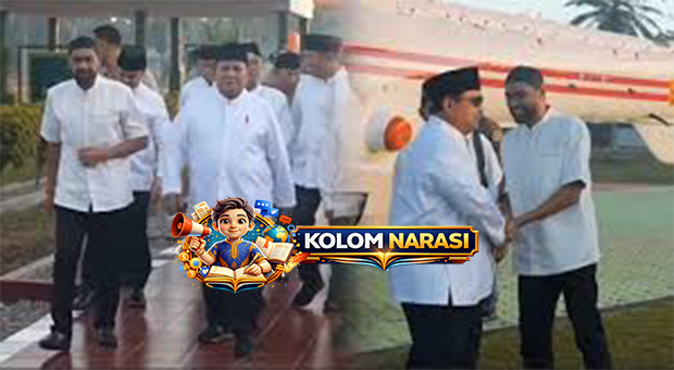 Turun Helikopter, Salat Ied, Peluk Gubernur Prabowo Sambangi Aceh Tamiang